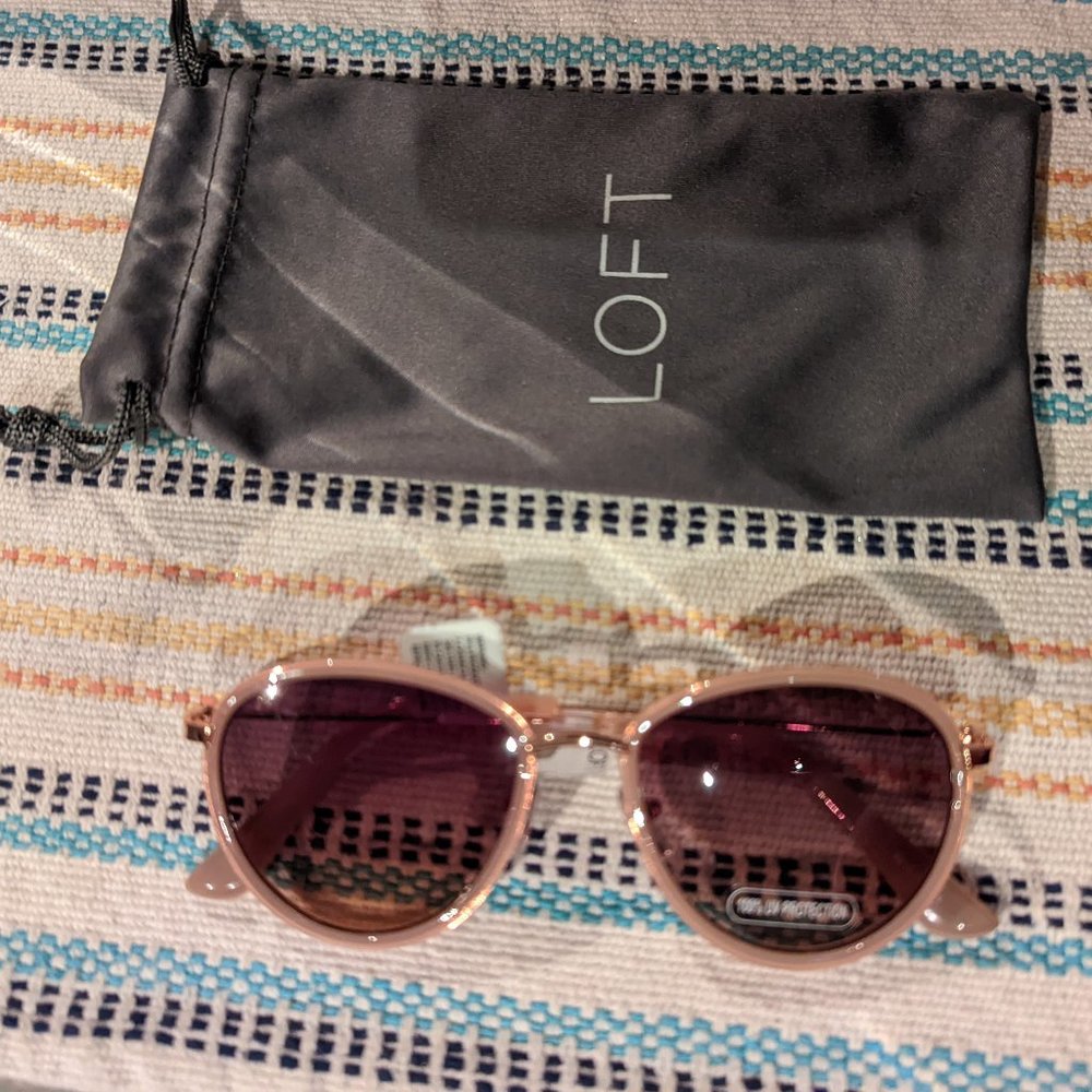 Brand New Loft Blush Pink Round Sunglasses